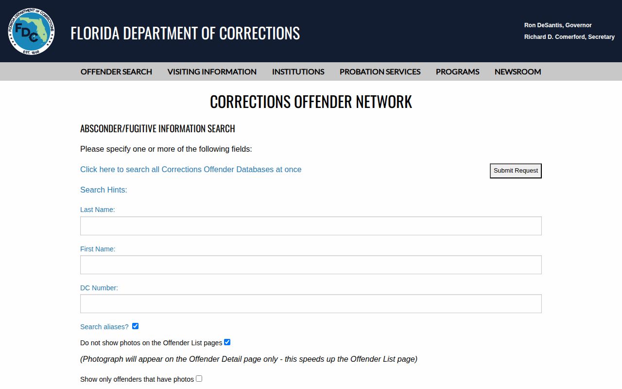 Florida FDC absconder status update and official safety information